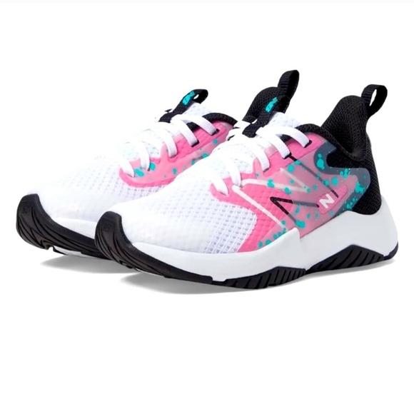 NEW BALANCE KIDS RAVE RUN v2 NWT PINK/white - Picture 1 of 9